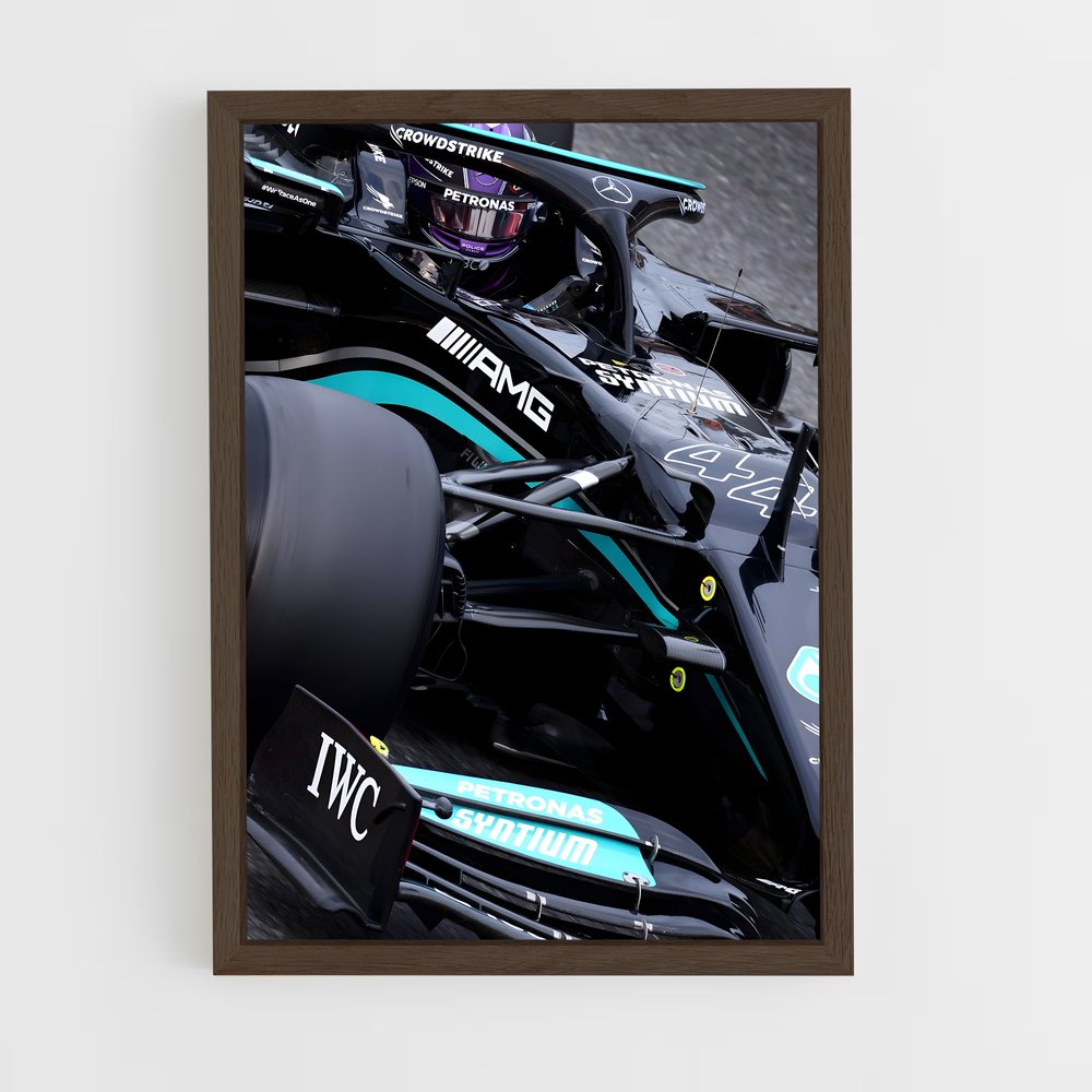 Poster Mercedes Vitesse virages – affiche Voitures de Formule 1 (vue 5)